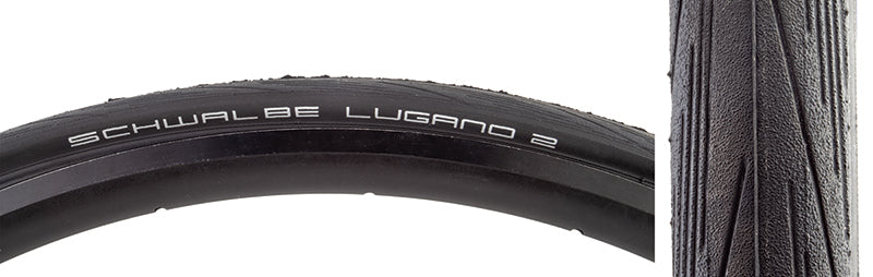 Schwalbe Lugano II Tire - 700 x 25 Clincher Wire Black K-Guard Endurance