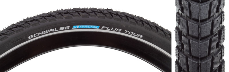 Schwalbe Marathon Plus Tour Tire - 26 x 2.0 Clincher Wire BLK/Reflective Performance Line SmartGuard Addix E-50