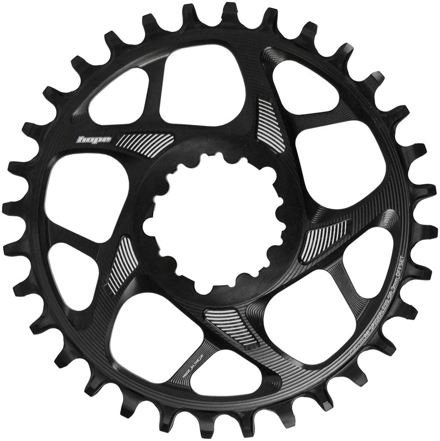 Hope Spiderless Retainer Chainring - 30t SRAM Direct Mount 3mm Offset R22 BLK