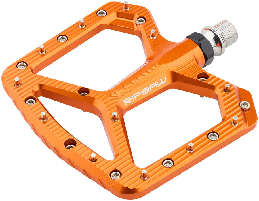 Wolf Tooth Ripsaw Aluminum Pedals - Platform Aluminum 9/16" Black Orange