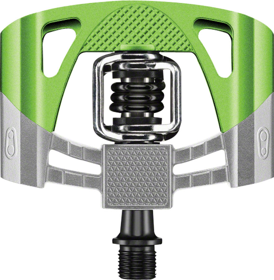 Crank Brothers Mallet 2 Pedals - Dual Sided Clipless Platform Aluminum 9/16" Raw/Green/BLK