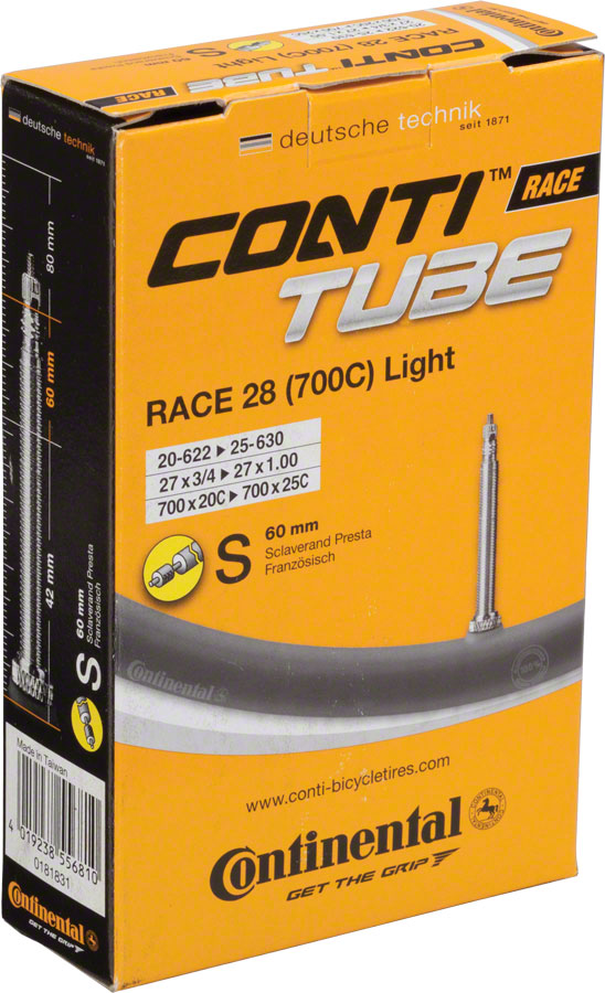 Continental Light Tube - 700 x 20 - 25mm 60mm Presta Valve