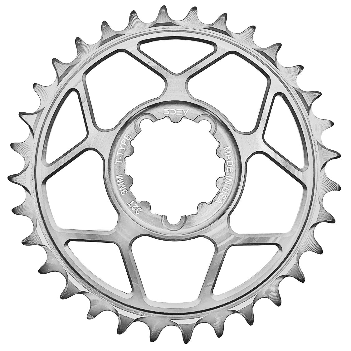 5Dev T-Type 3-Bolt Chainring 3mm Offset 30T Clear