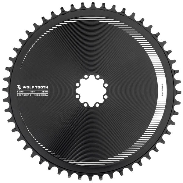 Wolf Tooth Components Aero Chainring 8-Bolt Drop-Stop B 52T Blk