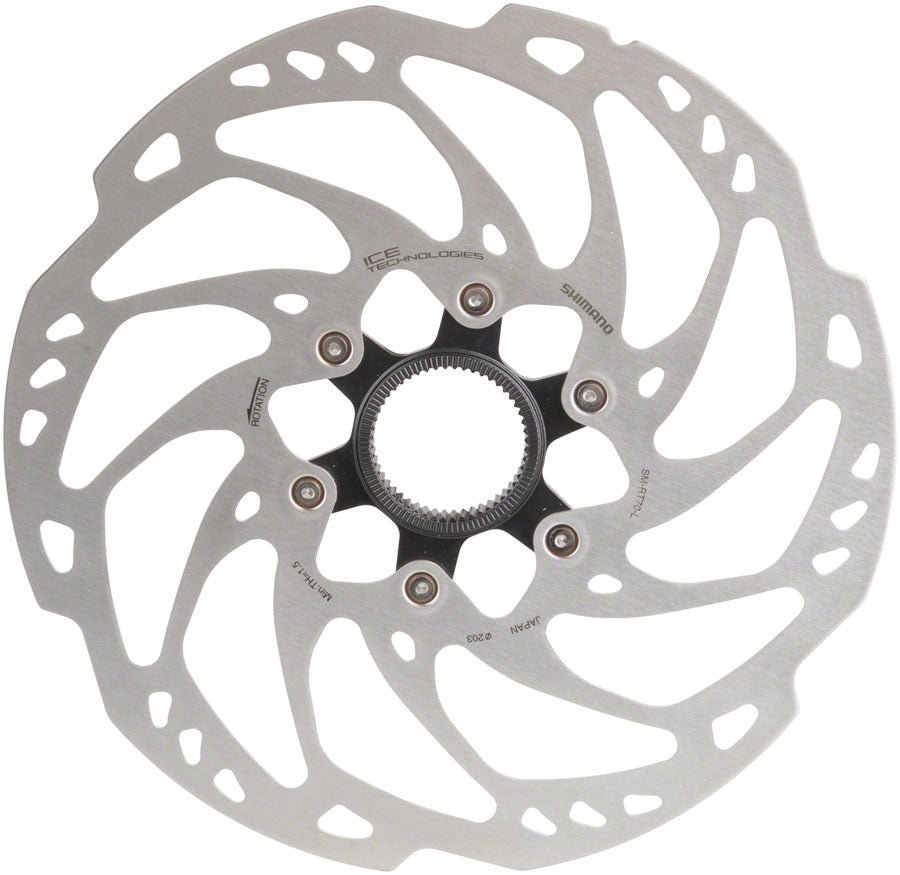 Shimano SLX SM-RT70-LE Disc Brake Rotor - 203mm Center Lock Silver