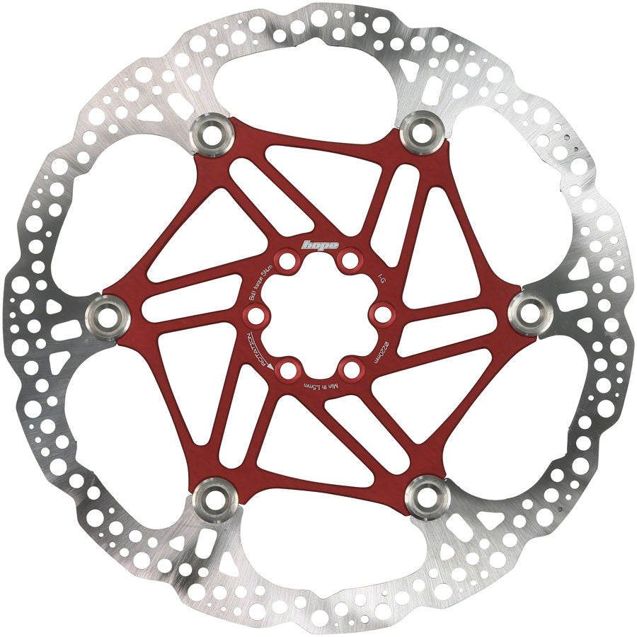 Hope Floating Disc Brake Rotor - 220mm 6-Bolt Red