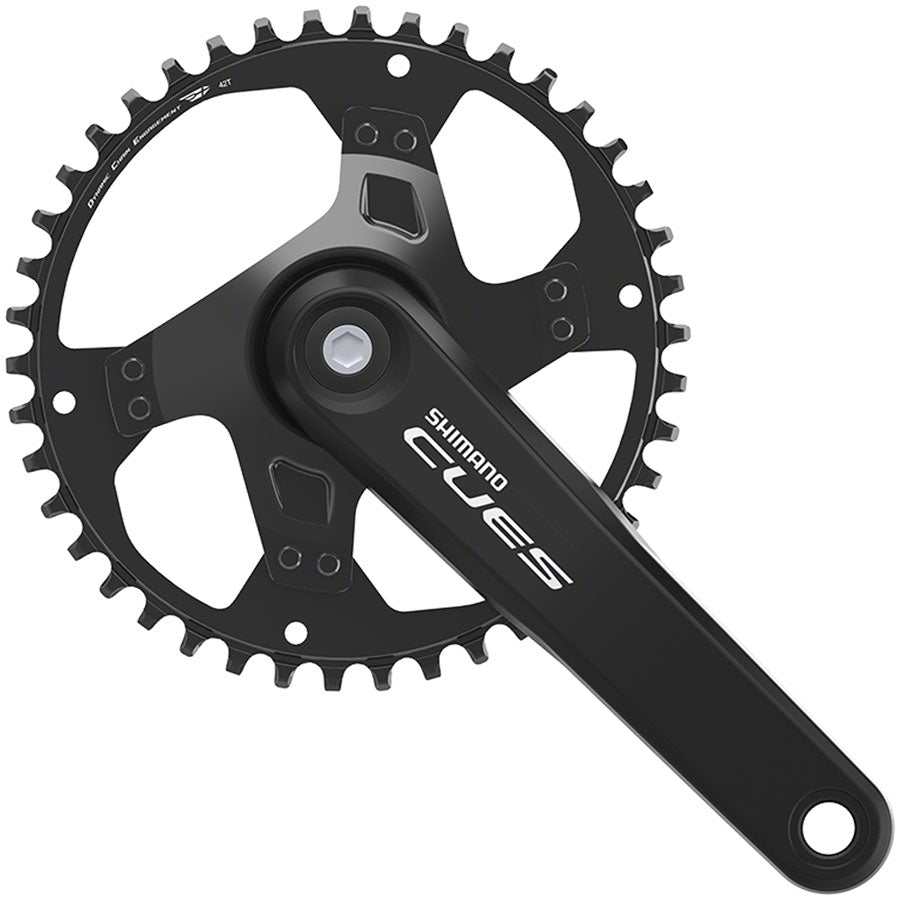 Shimano CUES FC-U4000-1 Crankset - 175mm 9/10/11-Speed 42t Riveted Square Taper JIS Spindle Interface BLK