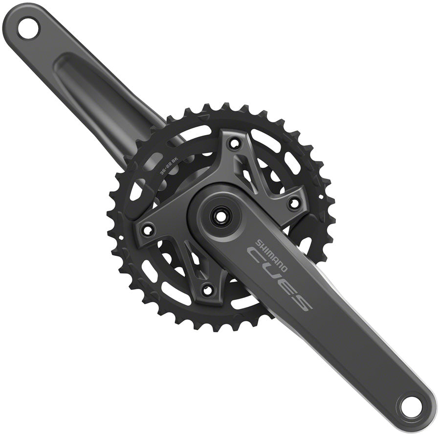 Shimano CUES FC-U6000-2B Crankset - 175mm 9/10/11-Speed 36/22t Asymmetric 96 BCD Hollowtech II CL 3mm Outboard BLK