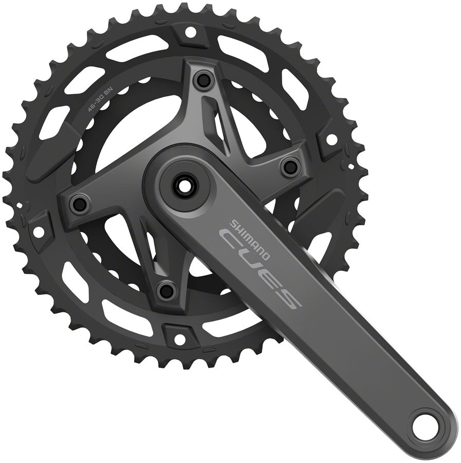 Shimano CUES FC-U6000-2 Crankset - 175mm 9/10-Speed 46/30t Asymmetric 110 BCD Hollowtech II BLK