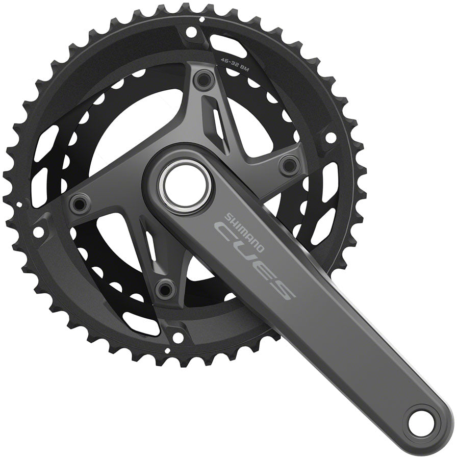 Shimano CUES FC-U6010-2 Crankset - 170mm 11-Speed 46/32t Asymmetric 110 BCD Hollowtech II BLK