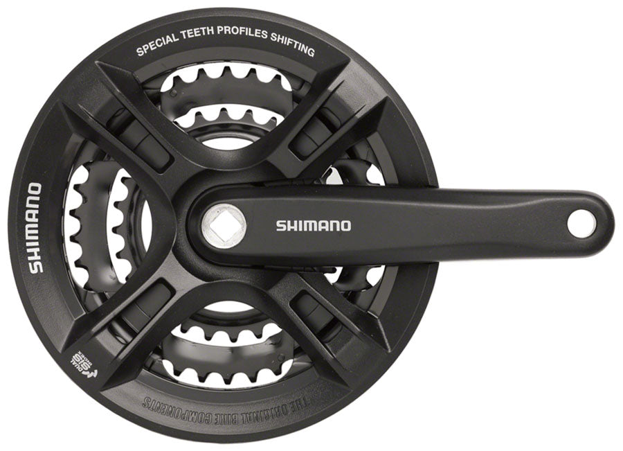 Shimano Altus FC-M311 Crankset - 175mm 7/8-Speed 48/38/28t Riveted Square Taper JIS Spindle Interface BLK