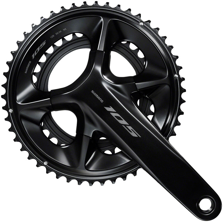 Shimano 105 FC-R7100 Crankset - 160mm 12-Speed 50/34t 110 Asymmetric BCD Hollowtech II Spindle Interface BLK