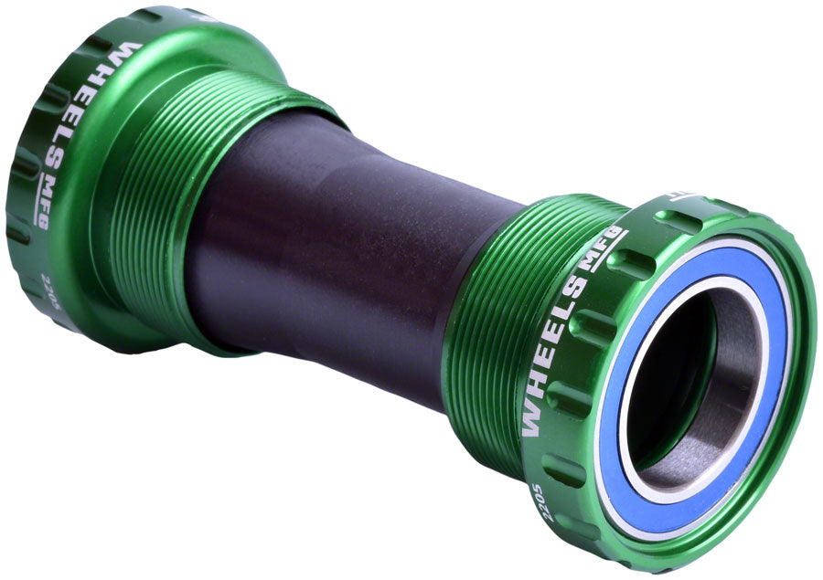 Wheels Manufacturing BSA Bottom Bracket - Shimano Hollowtech II Spindle ABEC 3 Green