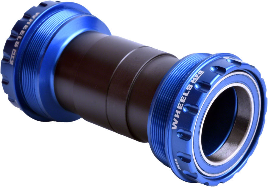 Wheels Manufacturing T47 Outboard Bottom Bracket - For 30mm Spindle ABEC-3 Bearings Fits Frames 68mm-100mm BB Shells Blue