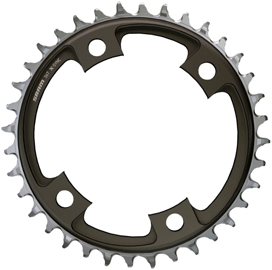 SRAM 36 Tooth 107mm BCD x 4-Bolt 1x12-Speed X-Sync Chainring Blast Black