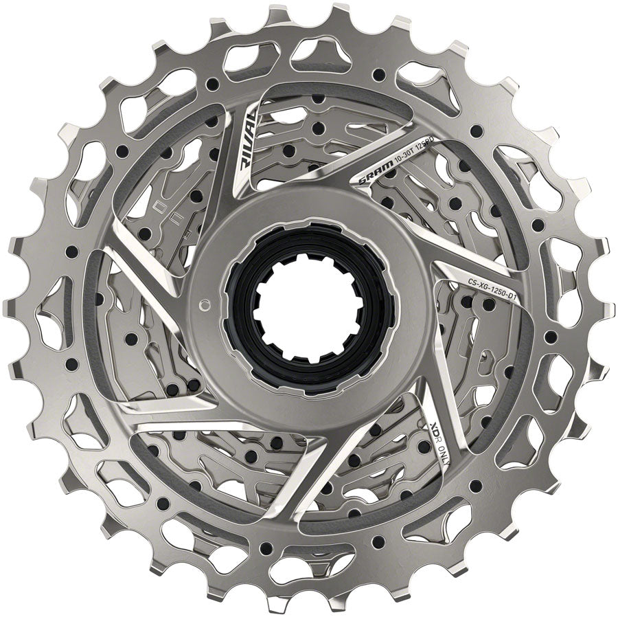 SRAM Rival AXS XG-1250 Cassette - 12-Speed 10-30t Silver For XDR Driver Body D1