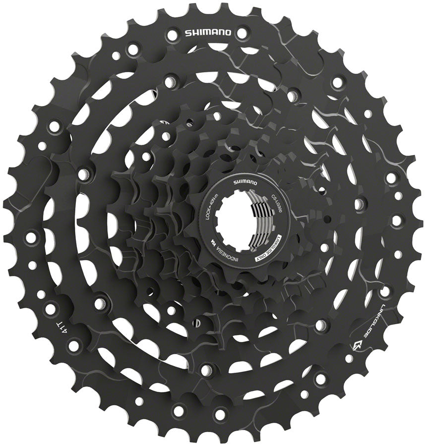 Shimano CUES  CS-LG300-9 Cassette - 9-Speed 11-41t LINKGLIDE Black