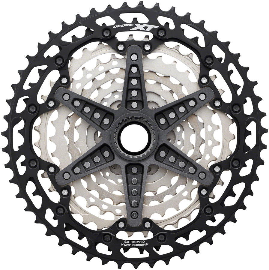 Shimano XT CS-M8100 Cassette - 12-Speed 10-51t Silver/Black Micro Spline