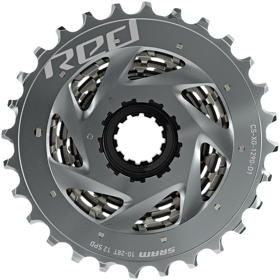 SRAM RED AXS XG-1290 Cassette - 12 Speed 10-28t Silver For XDR Driver Body D1