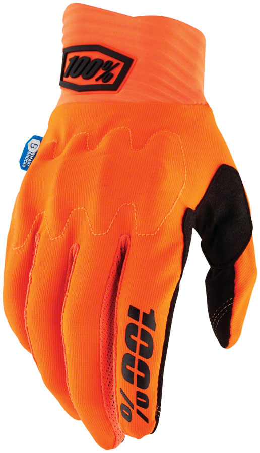 100% Cognito Smart Shock Gloves - Flourescent Orange Full Finger Medium