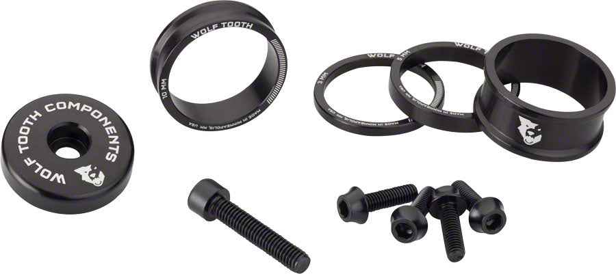 Wolf Tooth BlingKit: Headset Spacer Kit 3 510 15mm Black