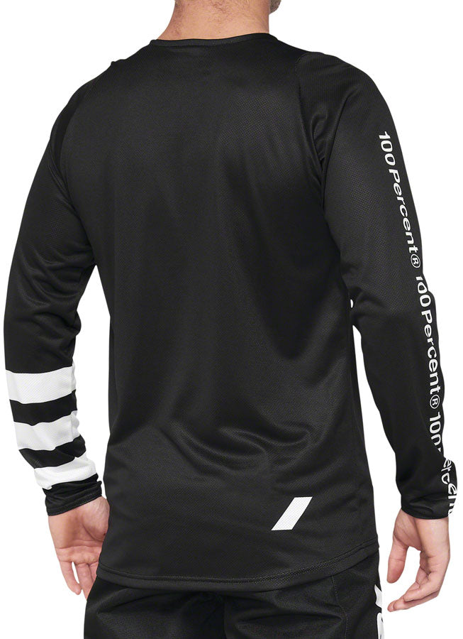 100% R-Core Jersey - Black/White Long Sleeve Mens Small