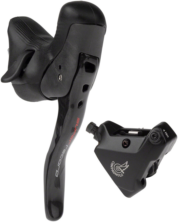 Campagnolo Super Record Ergopower EPS Hydraulic Brake/Shift Lever Disc Caliper - Left/Front 12-Speed 140mm Flat Mount Caliper BLK