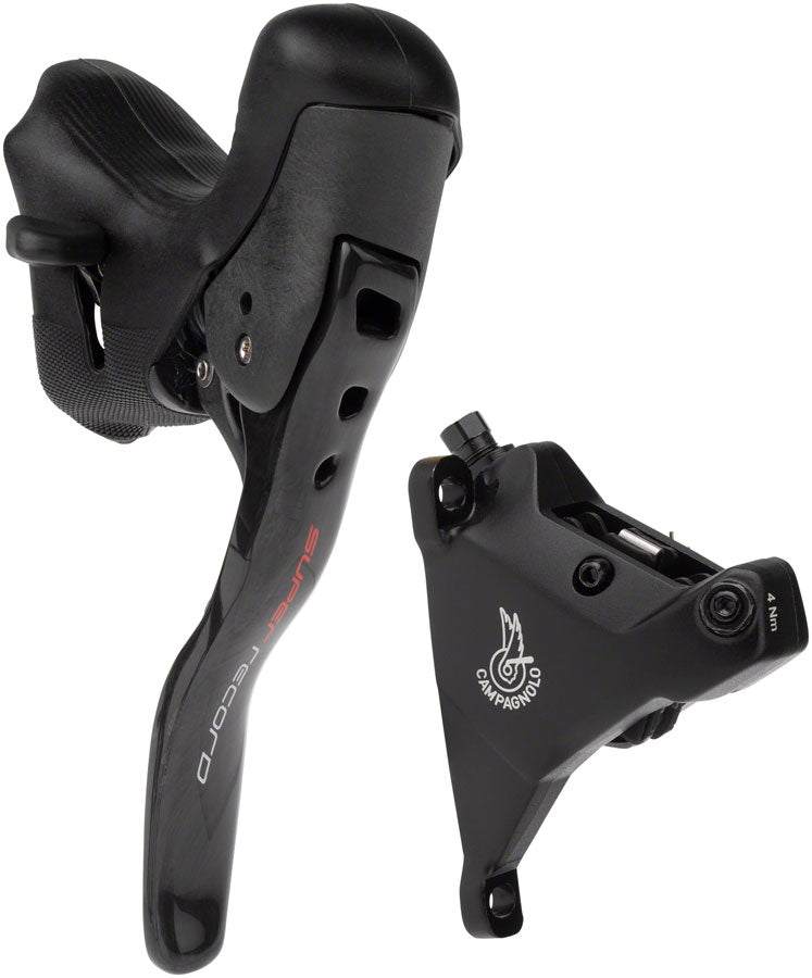 Campagnolo Super Record Ergopower Hydraulic Brake/Shift Lever Disc Caliper - Left/Front 12-Speed 160mm Flat Mount Caliper BLK