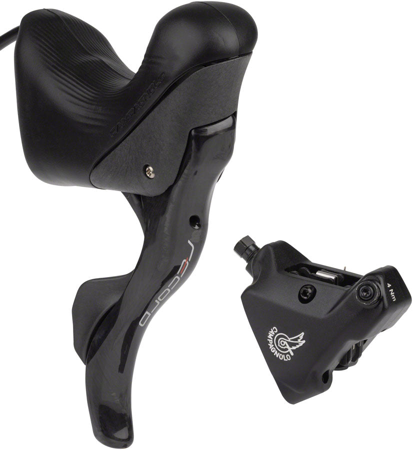 Campagnolo Record Ergopower Hydraulic Brake/Shift Lever Disc Caliper - Right/Rear 12-Speed 140mm Flat Mount Caliper BLK