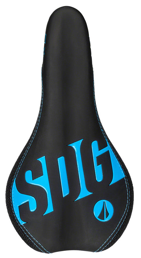 SDG Fly Jr Saddle Steel Rails - Blk/Cyan