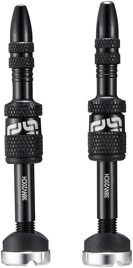 E*thirteen Quick Fill Tire Plasma Valves(19-23mm Rim) Pair - Blk