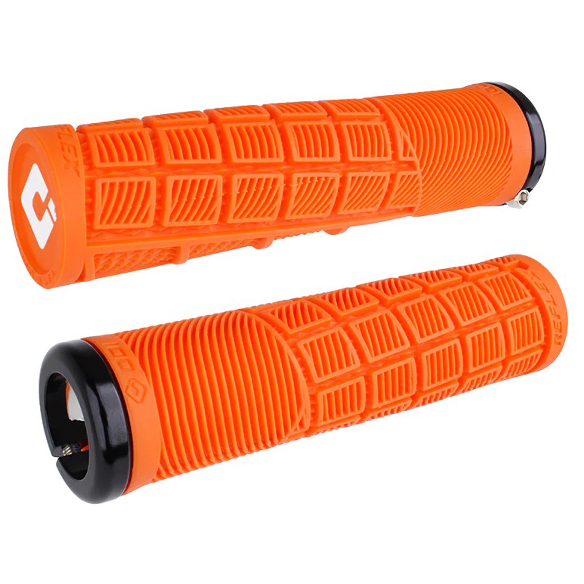 ODI Reflex V2.1 Grips - White/Orange Lock-On